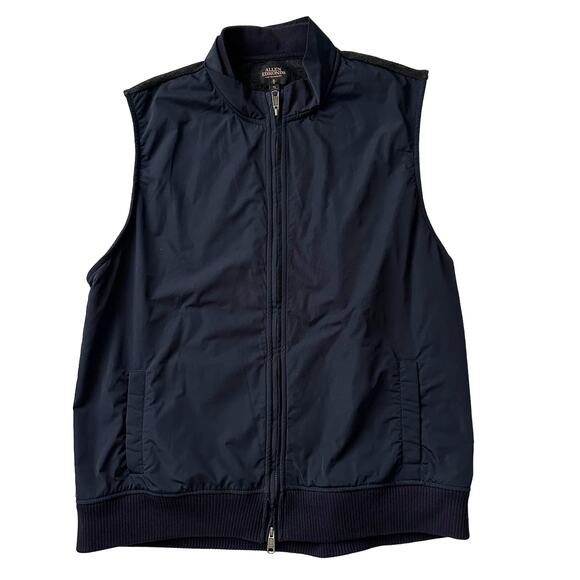 Allen Edmonds EUC Zip Wool Blend Back Windbreaker Front Navy Gray Vest men XL - Picture 1 of 6